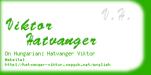 viktor hatvanger business card